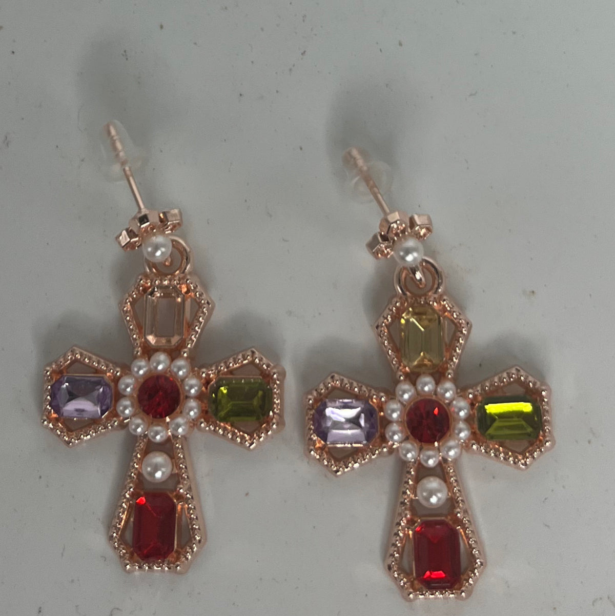 Mosaic Cross Earrings
