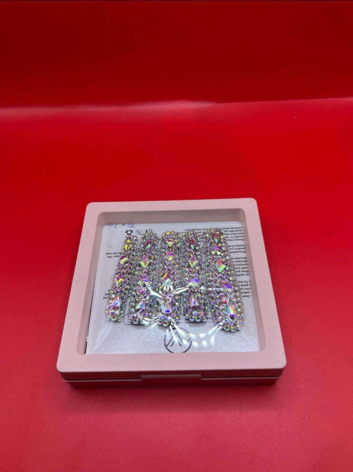 Handmade 3D Crystal Long Square Press On Nails