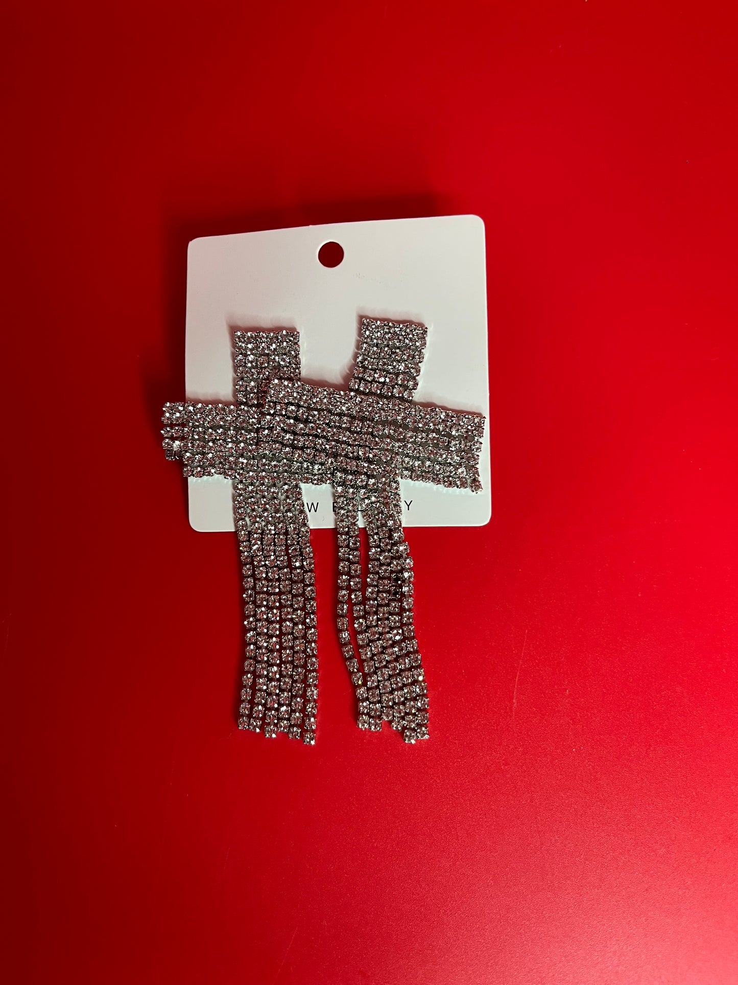 Elegant Silver Cross Earrings