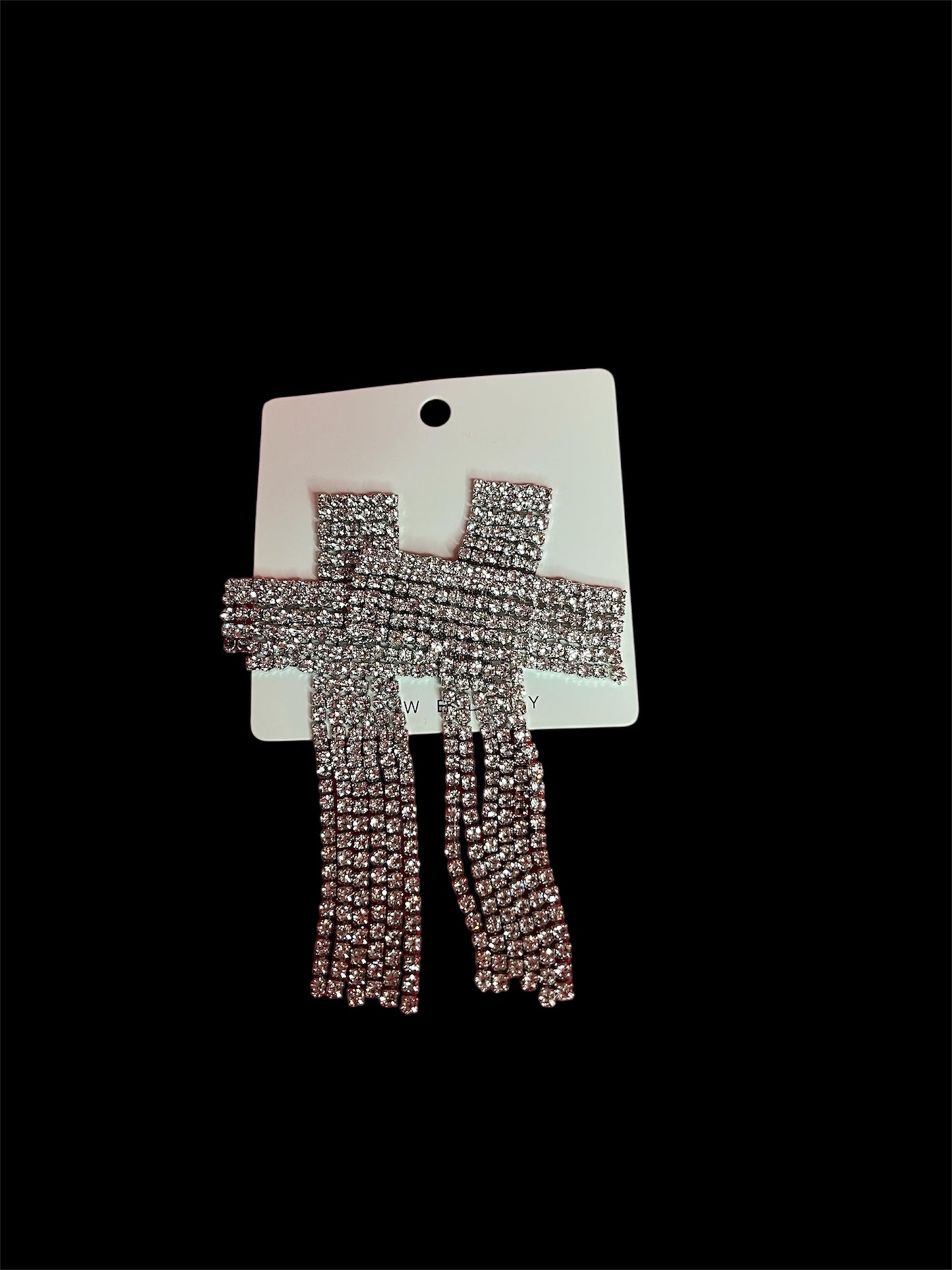 Elegant Silver Cross Earrings