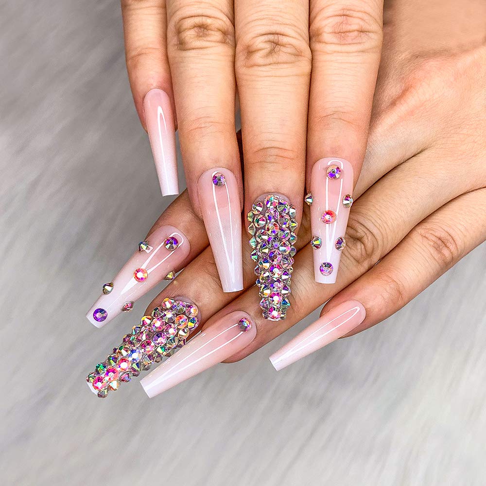 French Nude White Ballerina Nails