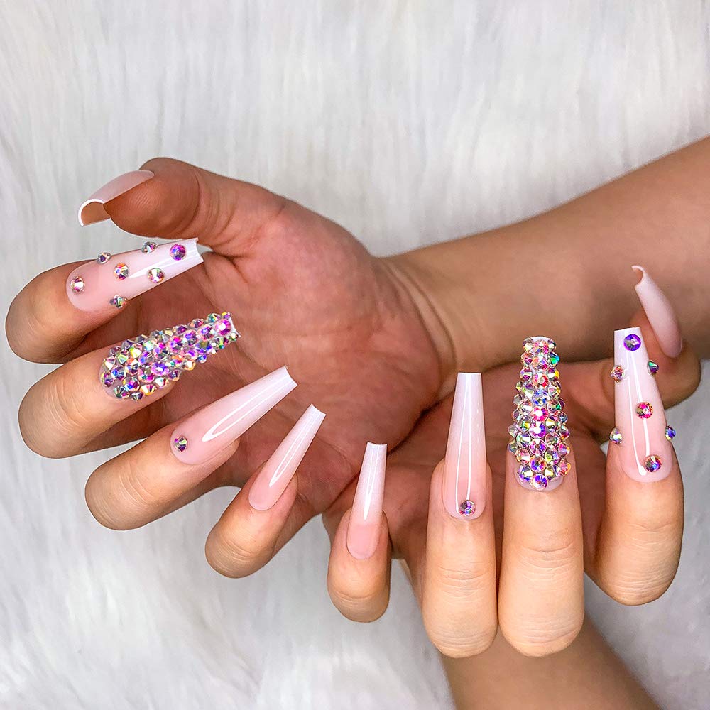 French Nude White Ballerina Nails