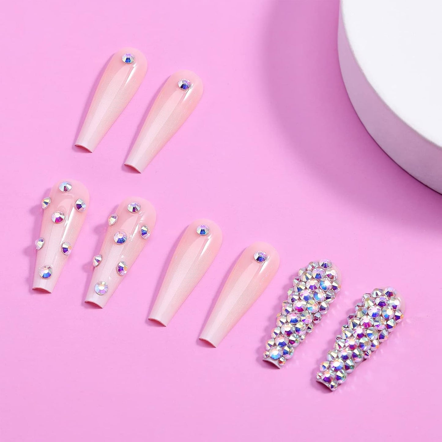 French Nude White Ballerina Nails