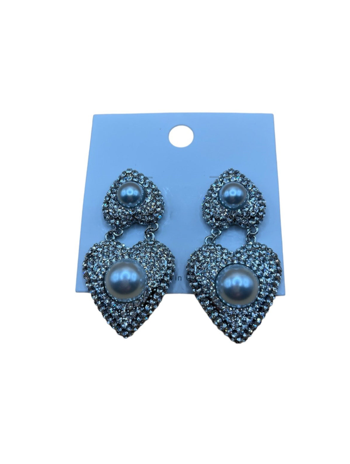 Sweetheart Pearl & Gem Earring Set