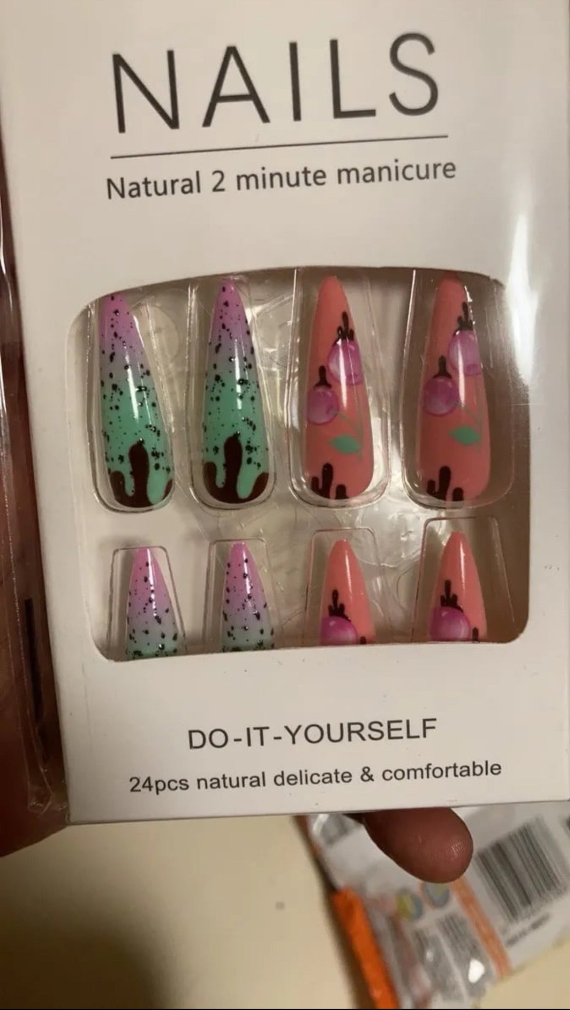 Summer Chocolate Ice Cream Press On Nails (24 pcs)