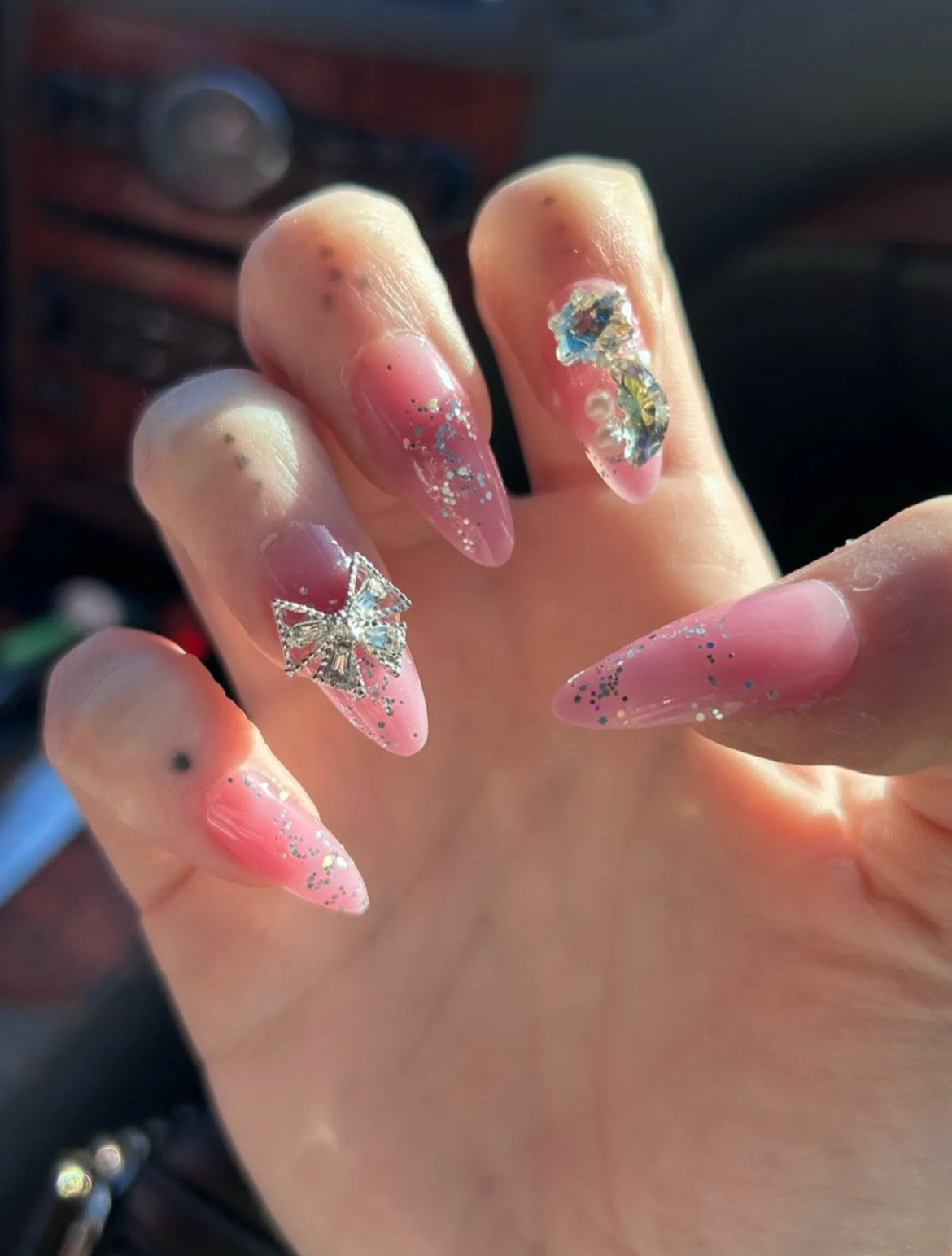 Glitter Shining 3D Heart Nails (24pcs)