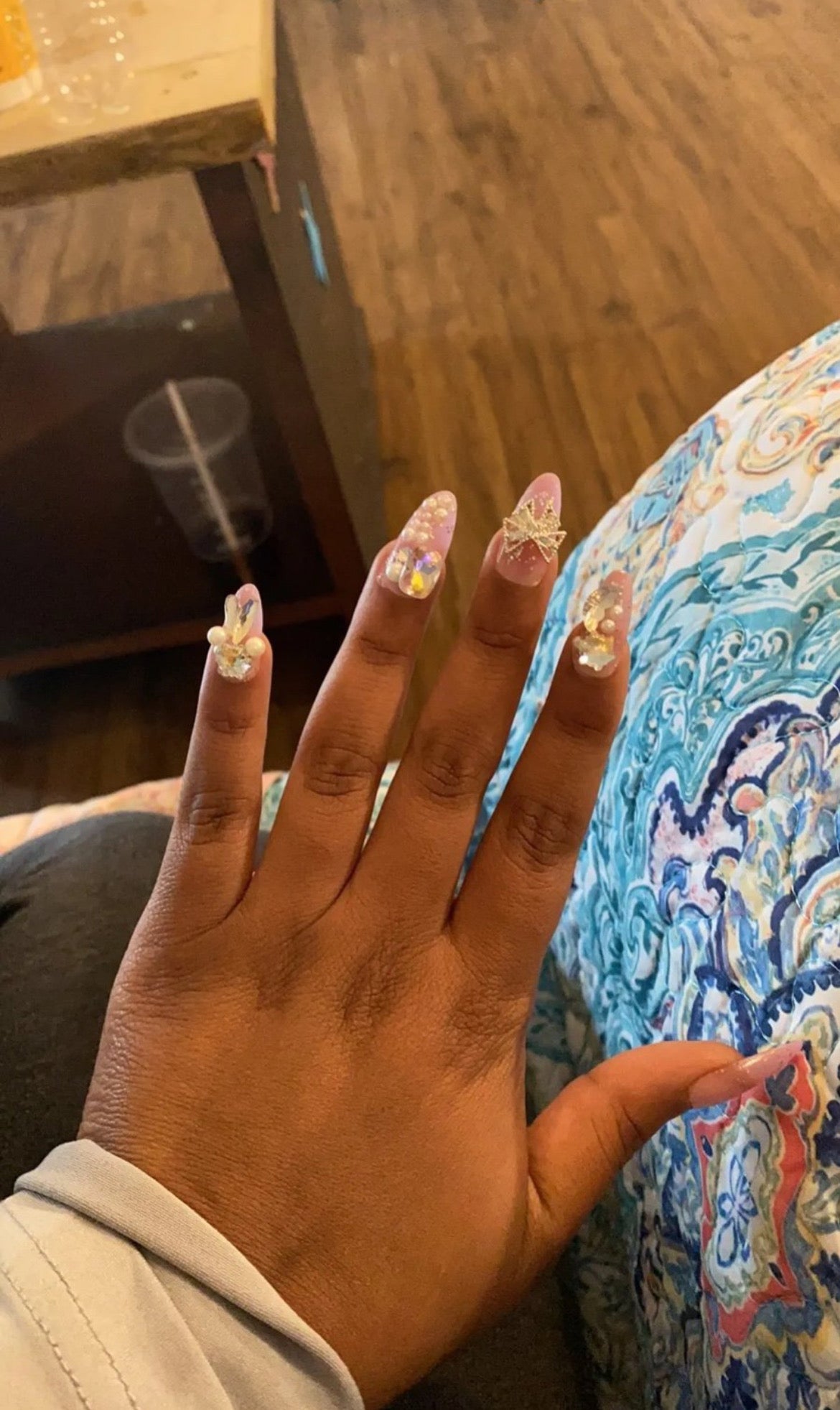 Glitter Shining 3D Heart Nails (24pcs)