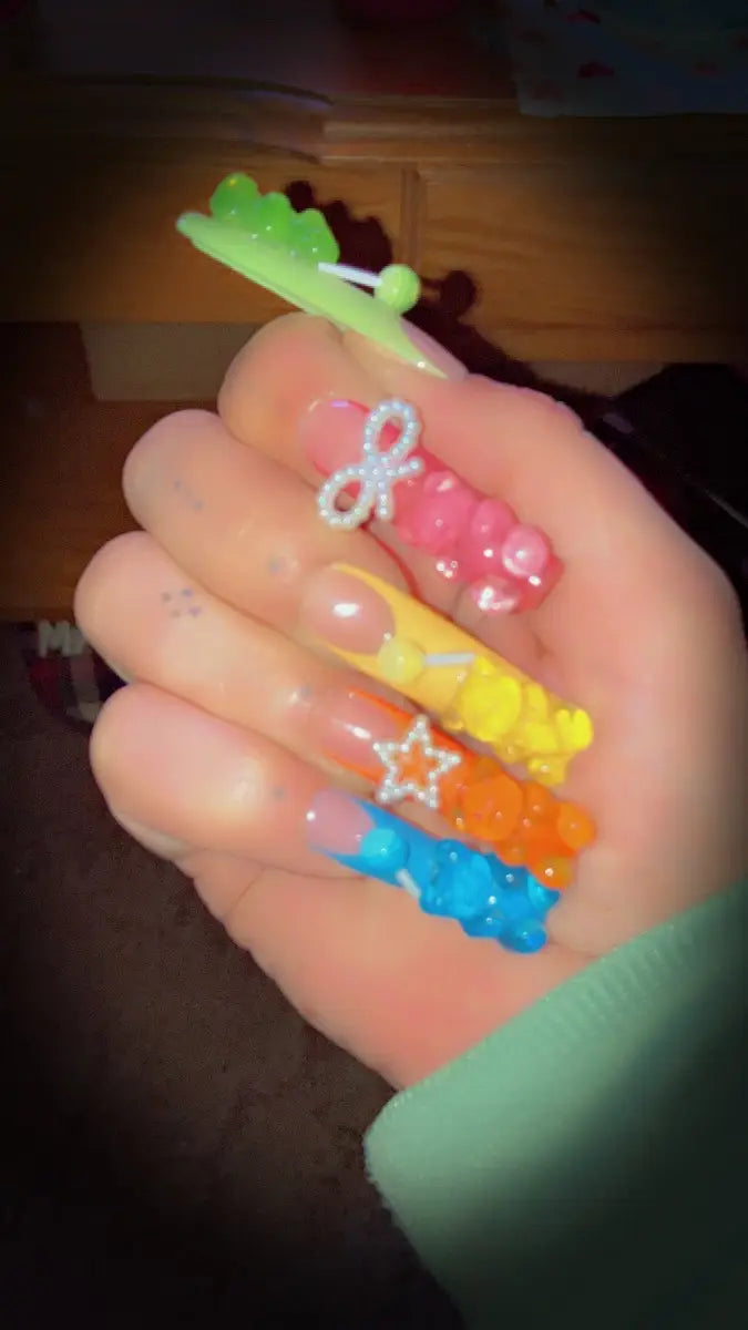 Handmade 3D Bear Press On Nails