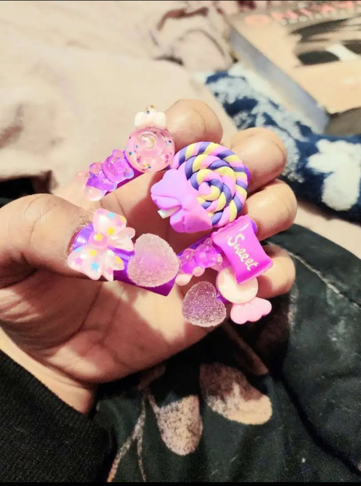 3D Lollipop Press On Nails (24pcs)