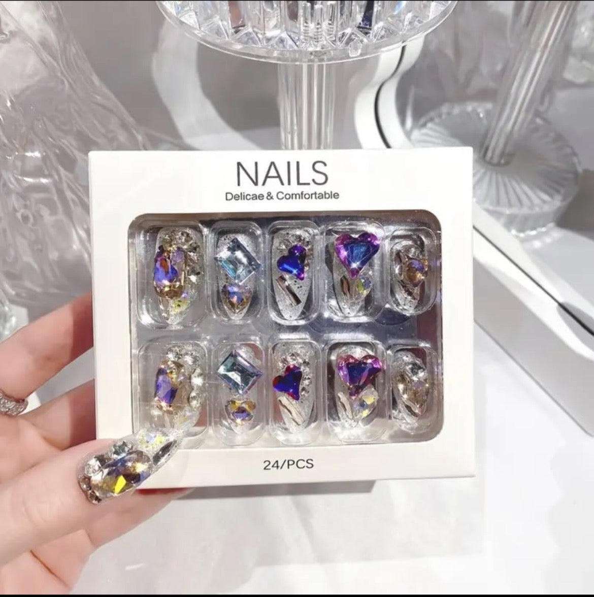 Handmade 3D Heart Nails