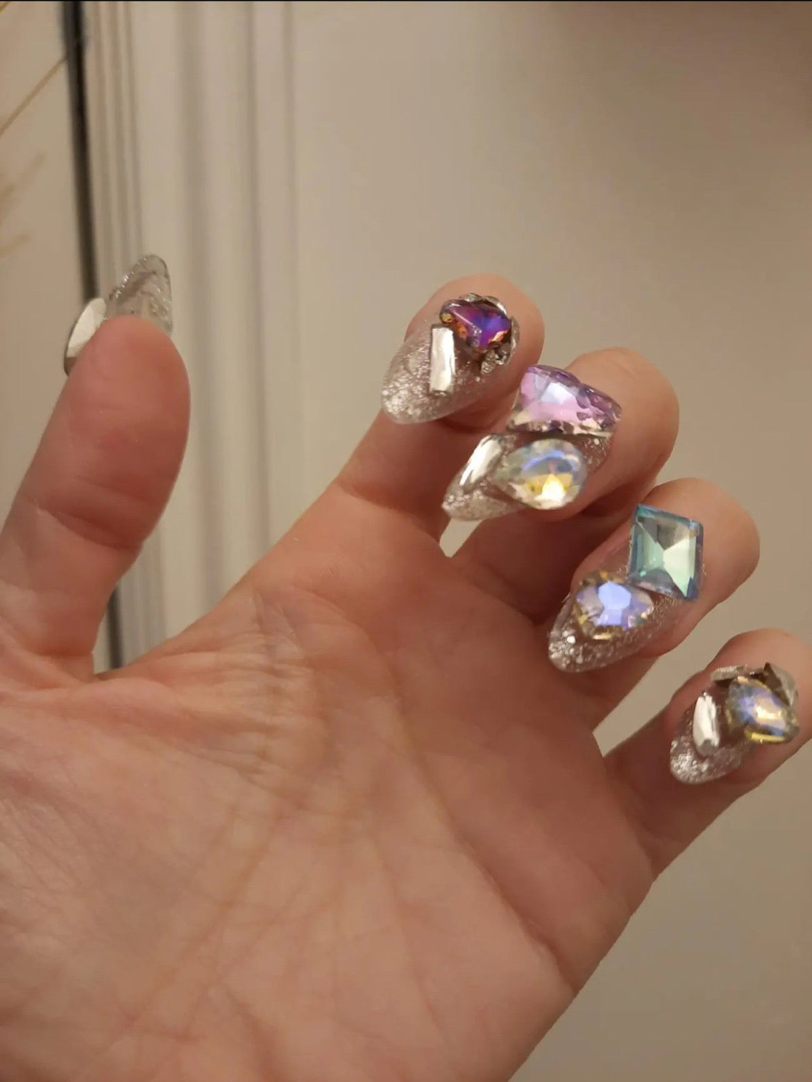 Handmade 3D Heart Nails
