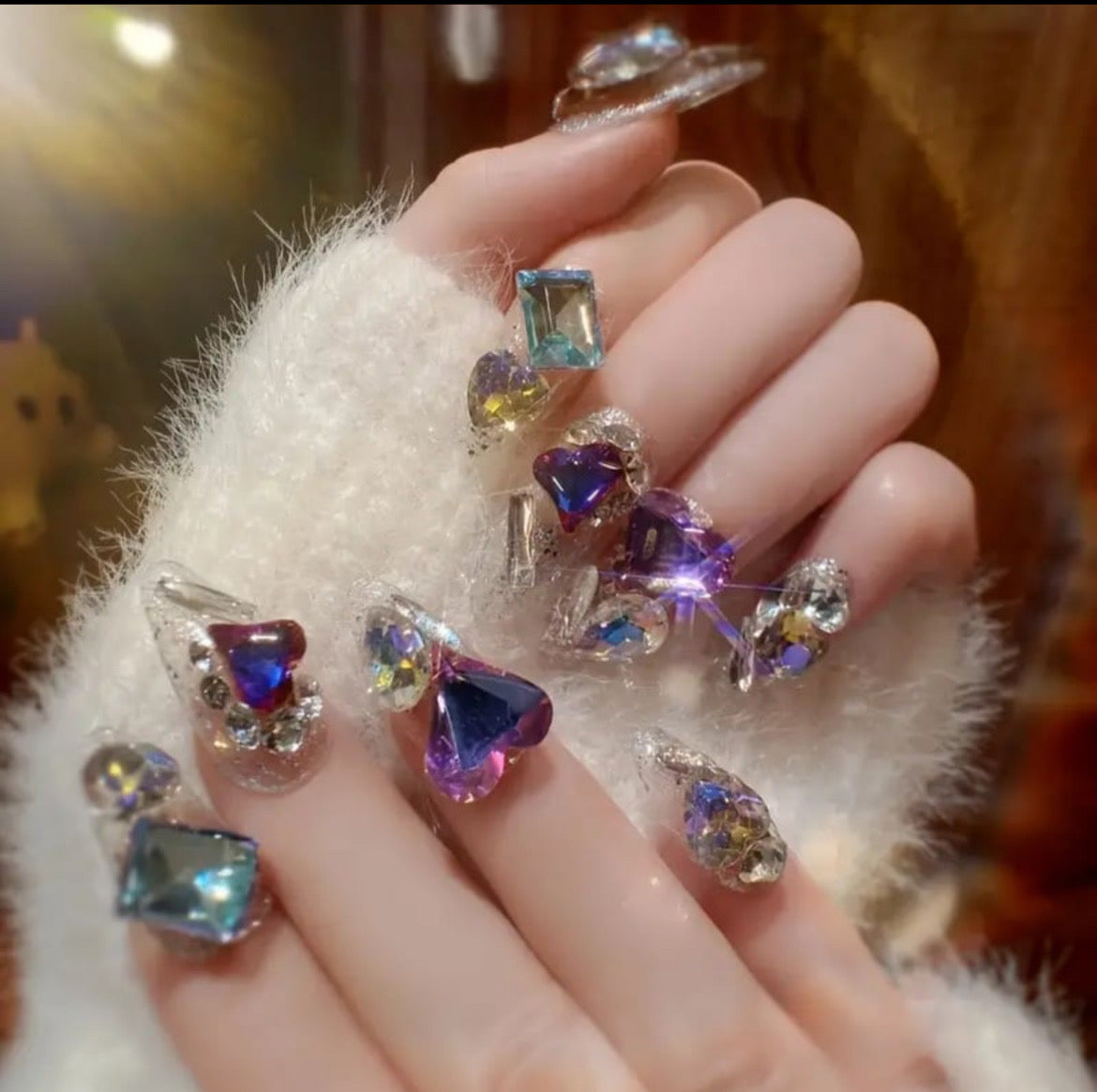 Handmade 3D Heart Nails