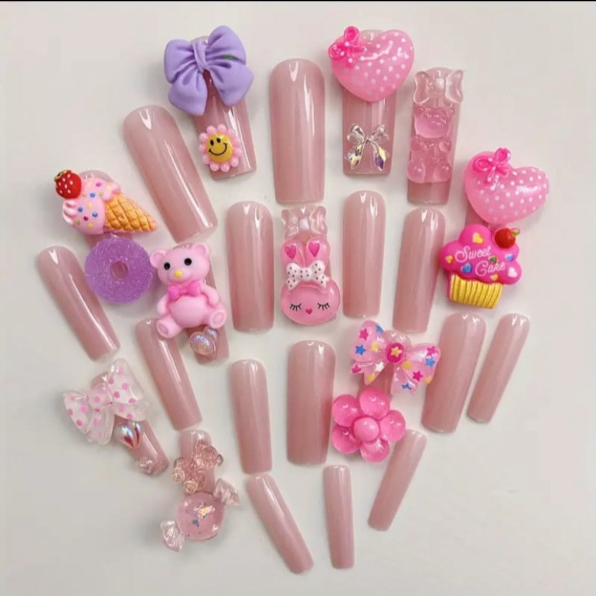 Coffin Style Charm Nails