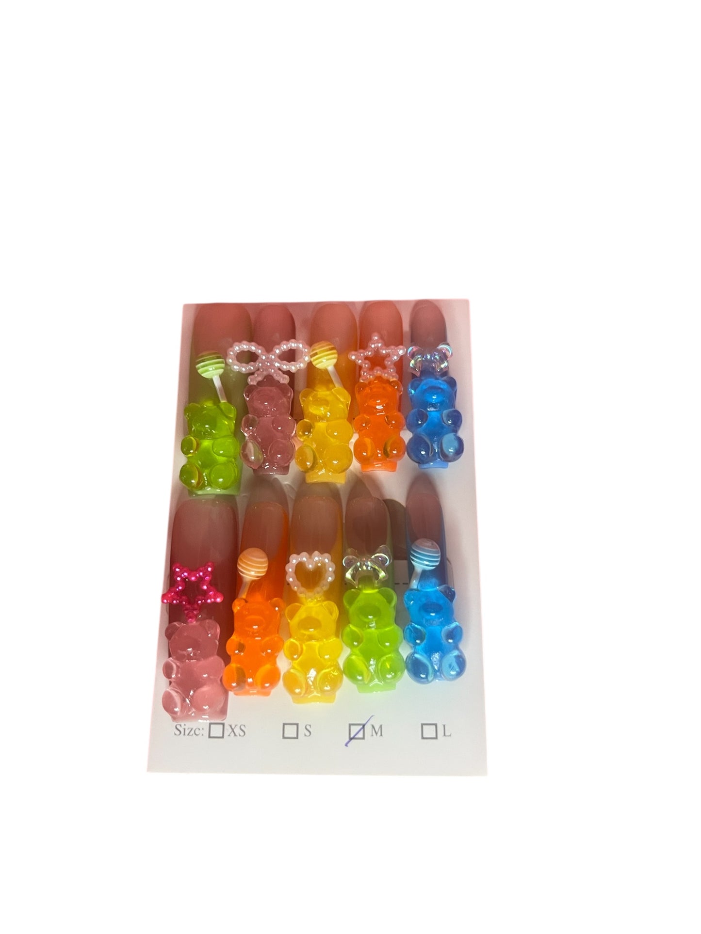 Handmade 3D Bear Press On Nails