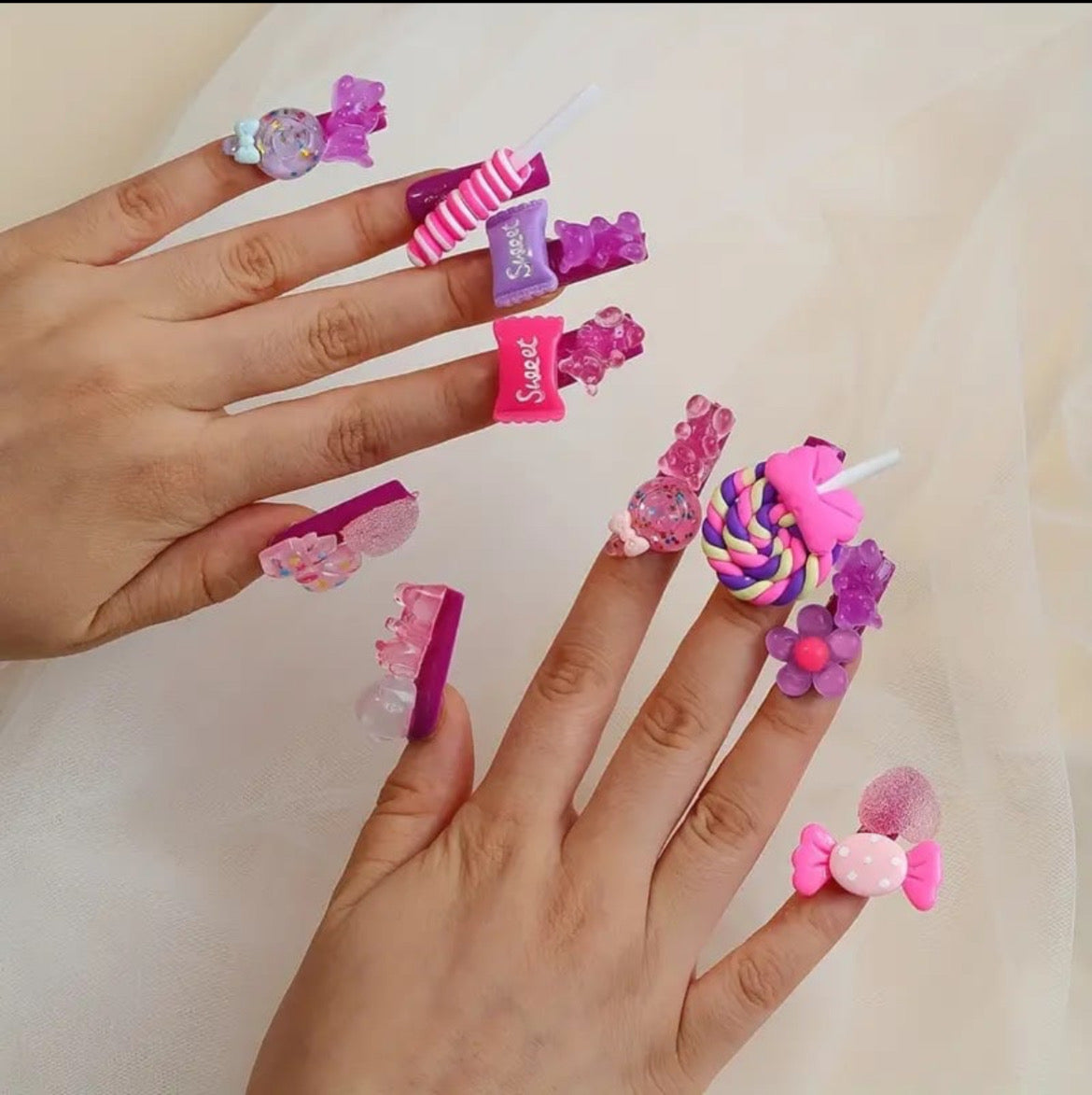 3D Lollipop Press On Nails (24pcs)