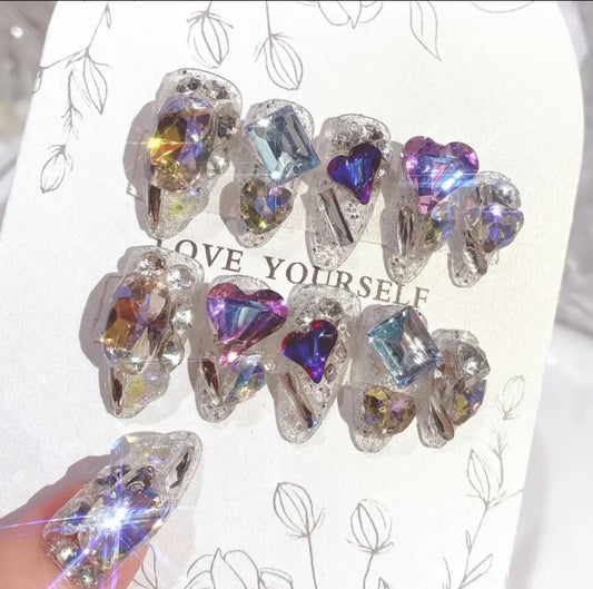 Handmade 3D Heart Nails