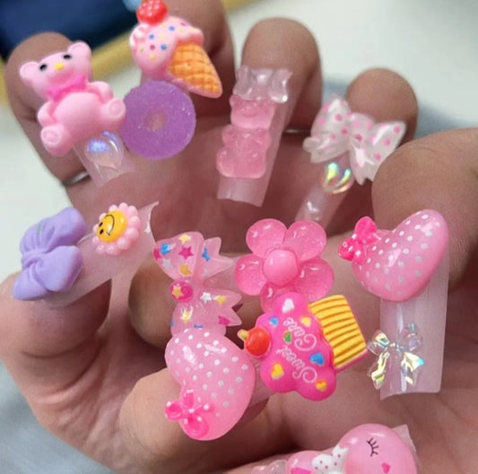 Coffin Style Charm Nails