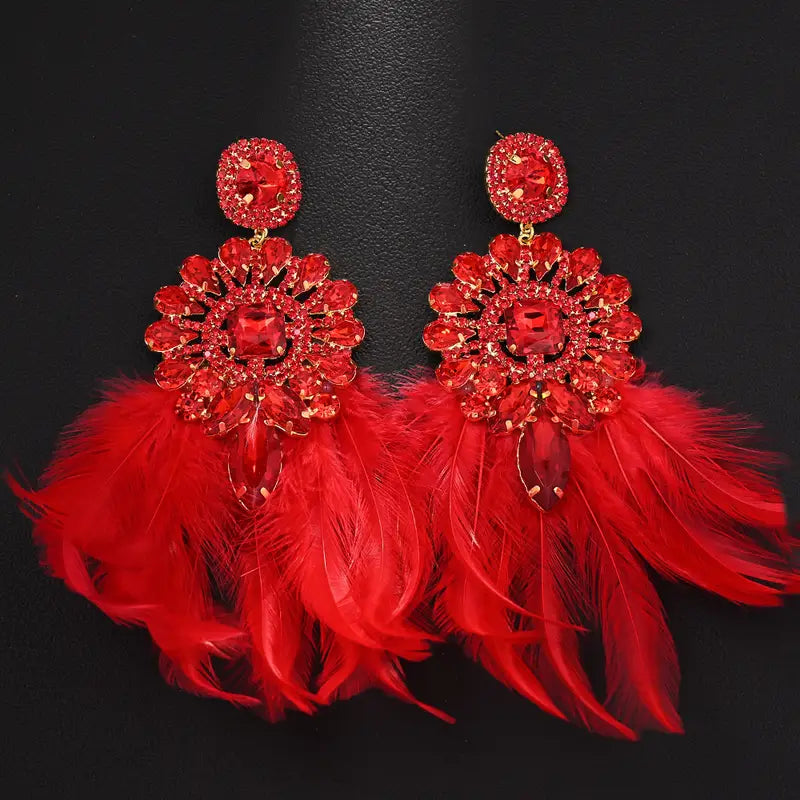 Glam Feather Earrings