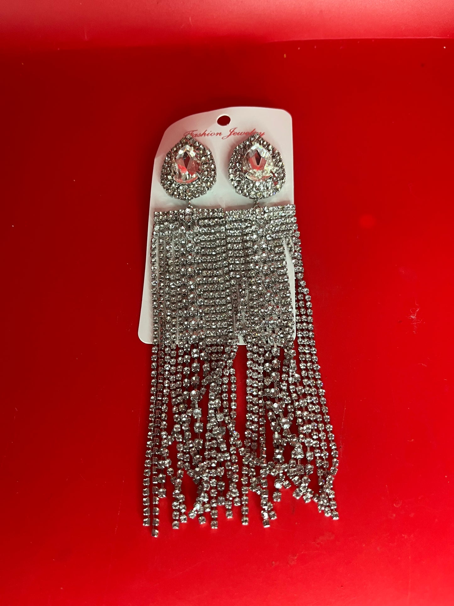 Rhinestone Tassel Earrings