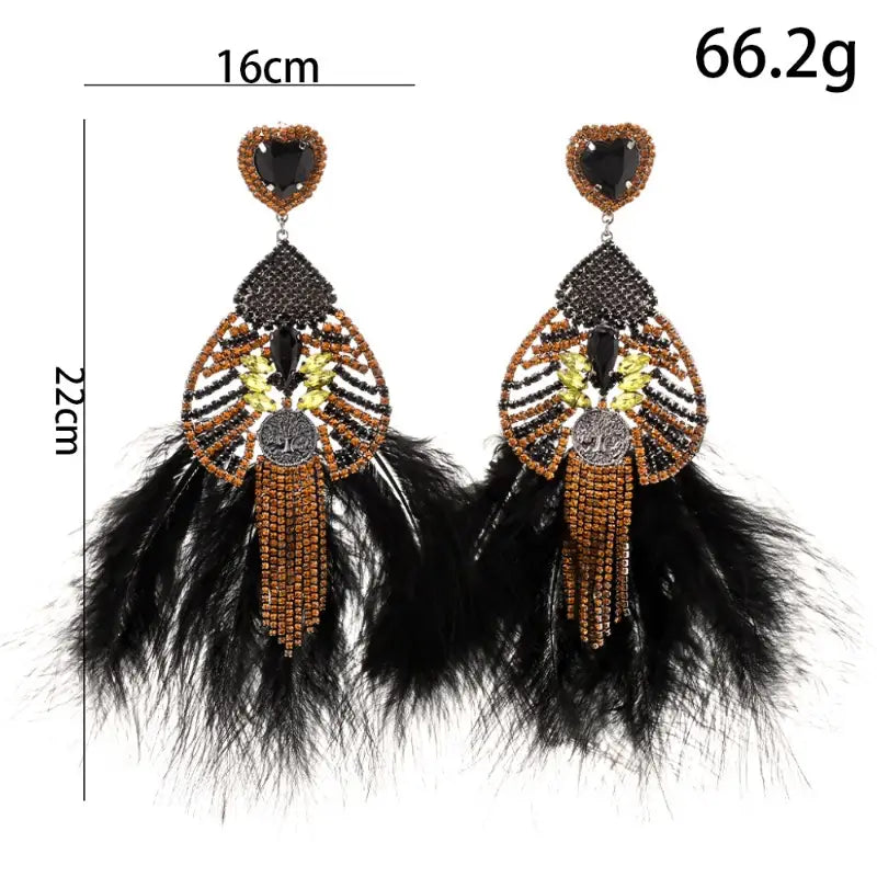 Teardrop Feather Earrings