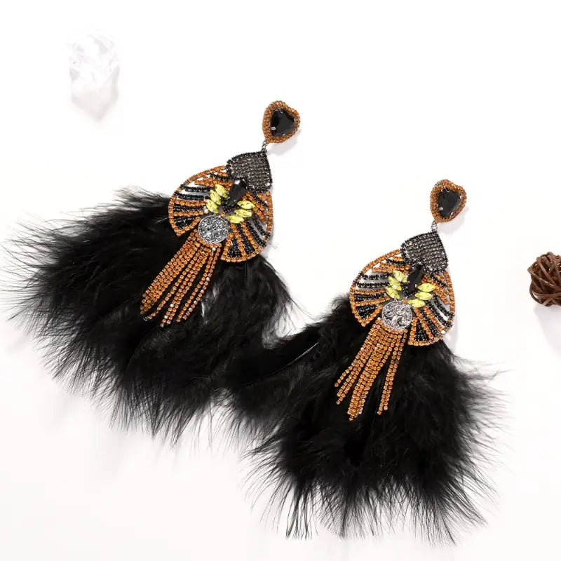 Teardrop Feather Earrings