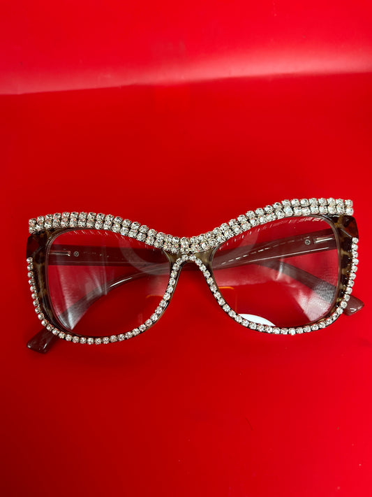 Rhinestone Crystal Clear Glasses