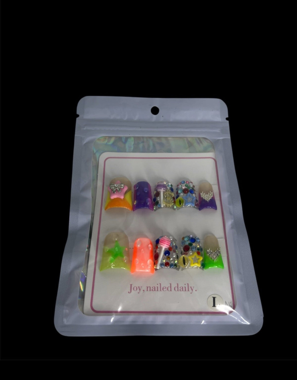 3D Lollipop & Stars Duckbill Nails