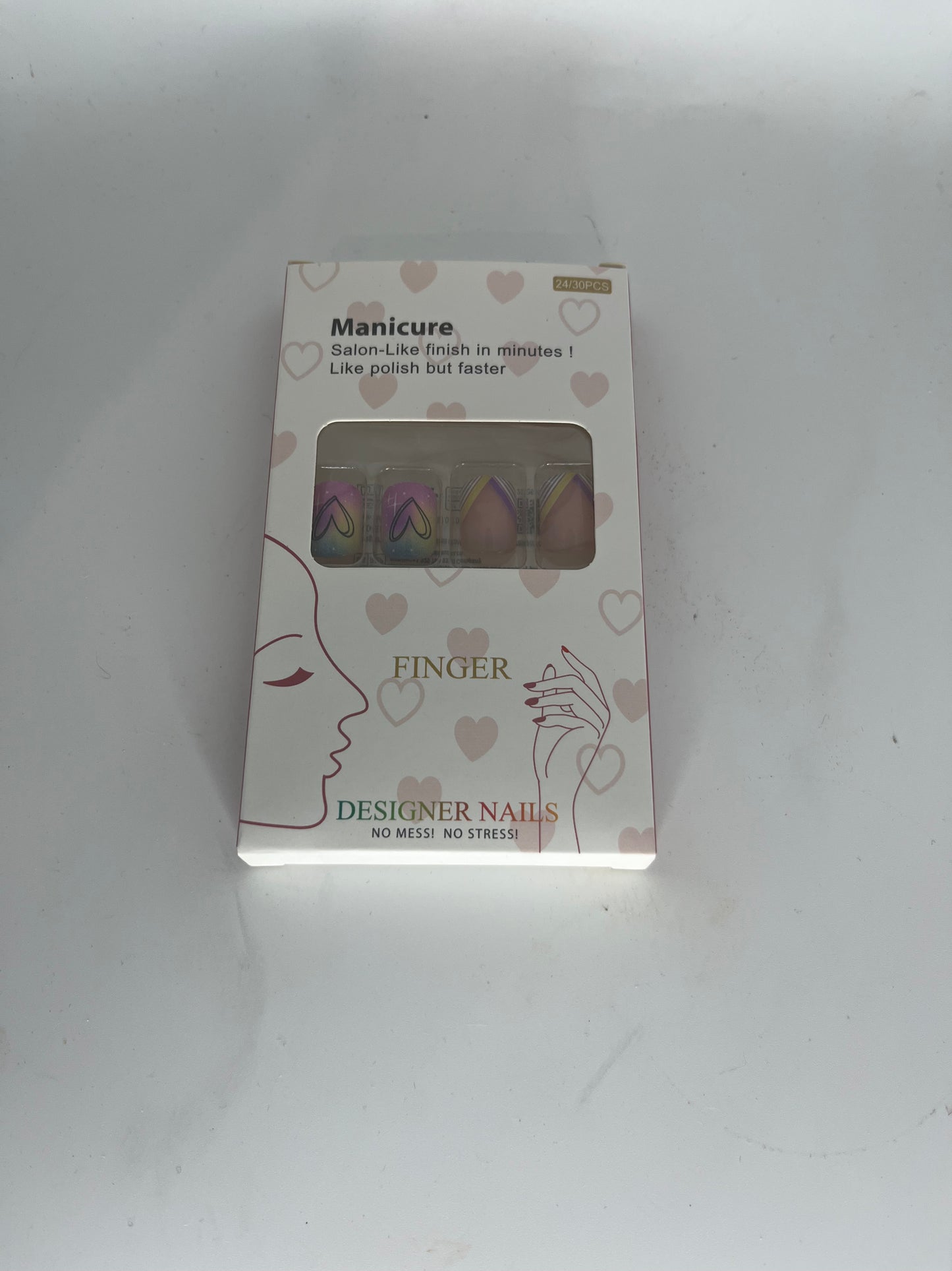 Gradient Heart Press On Nails