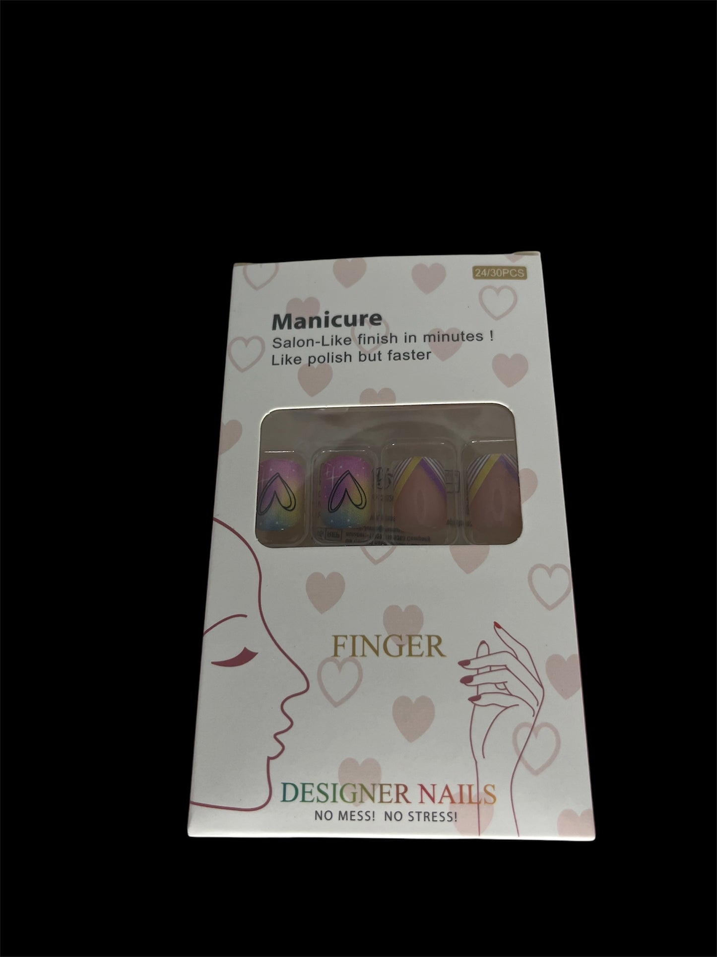 Gradient Heart Press On Nails