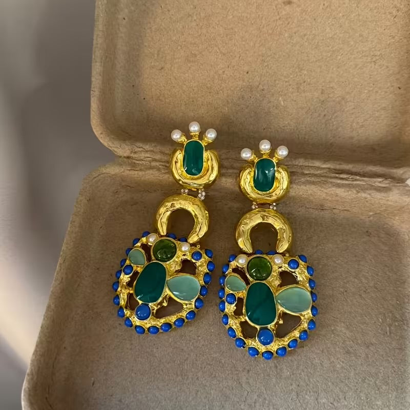 French Style Gemstone Earrings