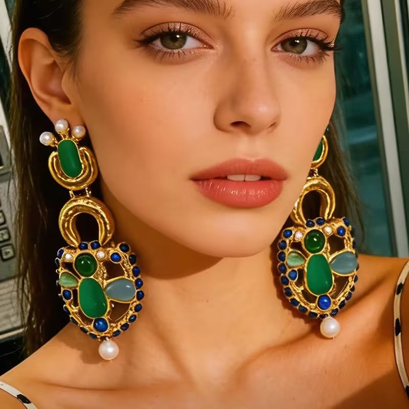 French Style Gemstone Earrings