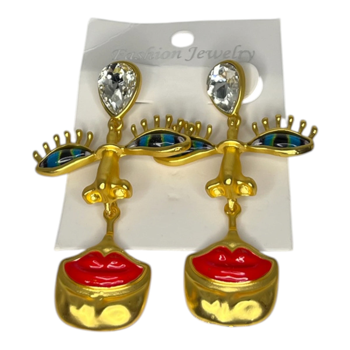 Abstract Face Dangle Earrings