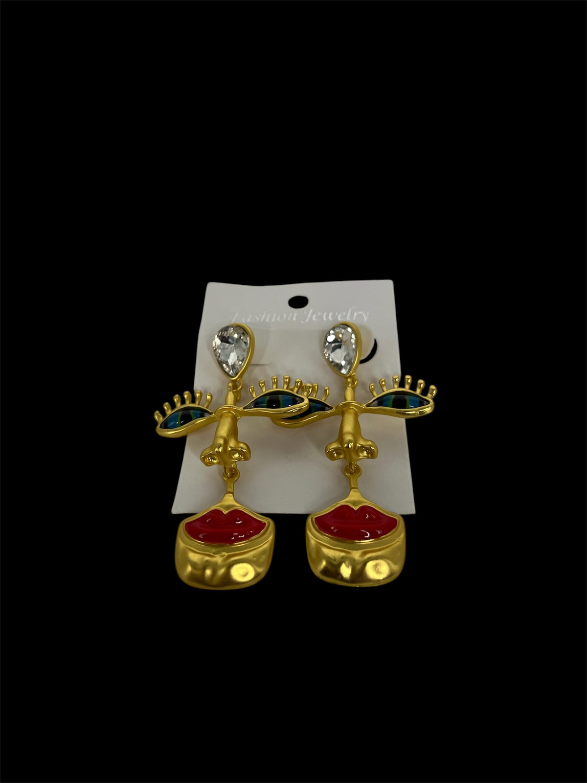 Abstract Face Dangle Earrings
