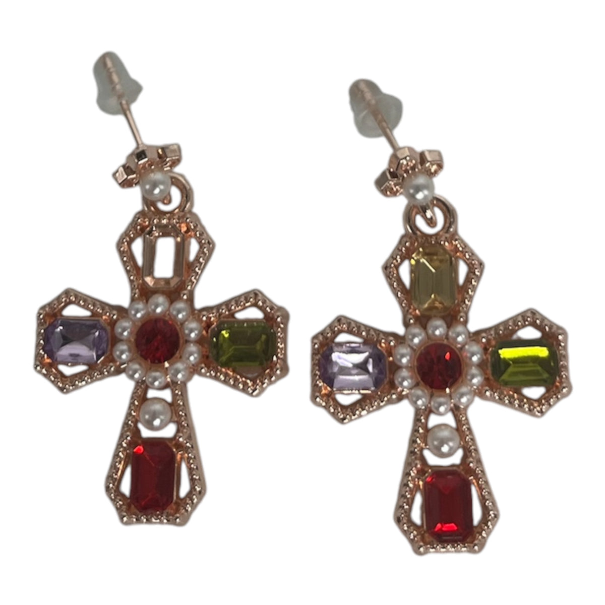 Mosaic Cross Earrings