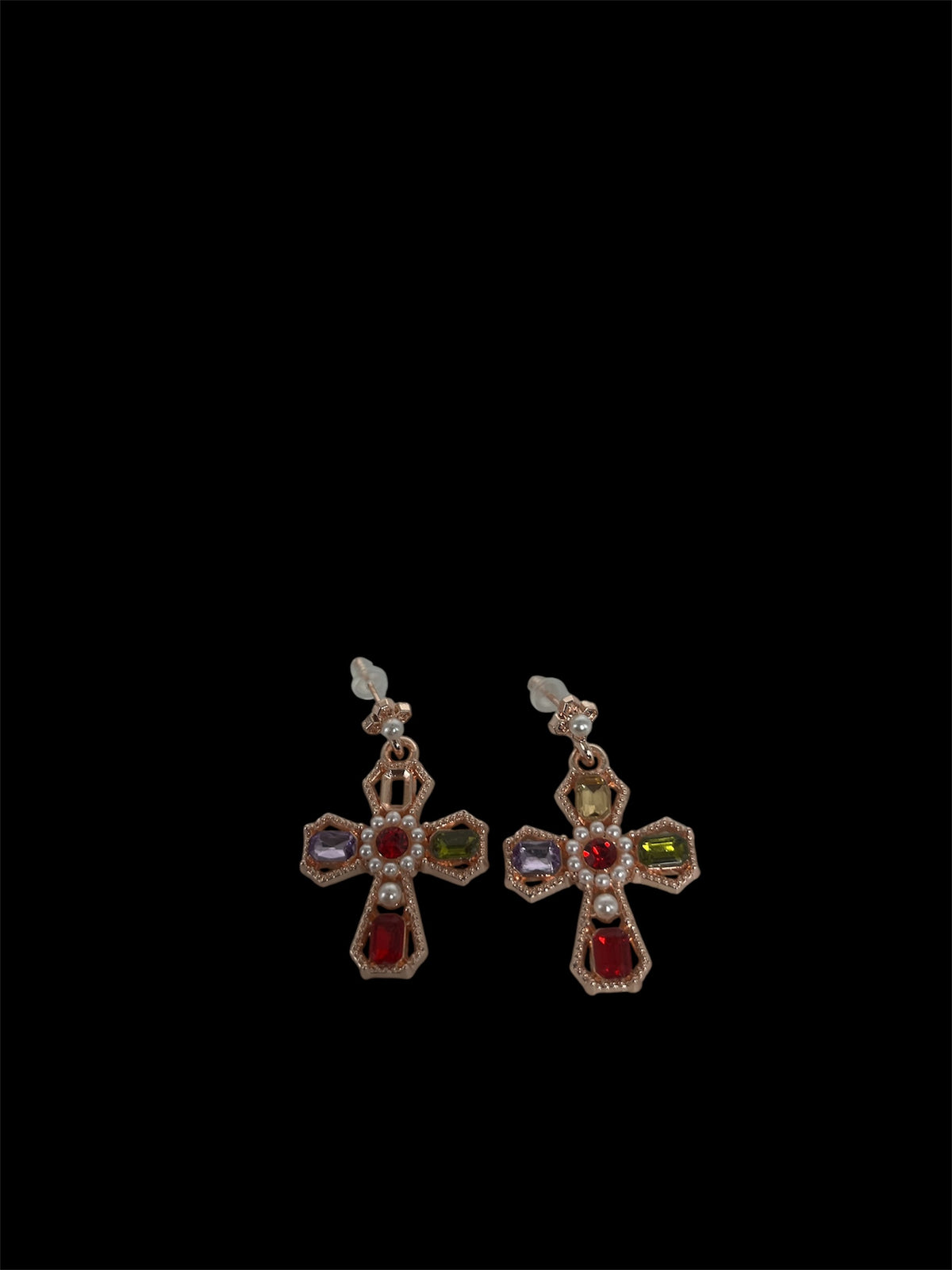 Mosaic Cross Earrings